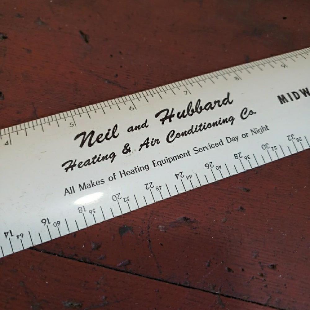 VTG Metal NEIL and HUBBARD HEATING & AIR CONDITIONING‎ ST Paul Advertising Ruler